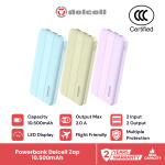 [Sertifikat CCC] Delcell Powerbank ZAP 10500mAh Fast Charge 2.0A Dual Output Smart Charging LED Display Garansi 2 Tahun