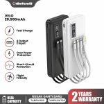 Delcell Velo Power bank 20500mAh  Led Digital With Cable Fast Charge