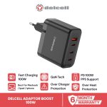 Delcell Charger Boost GaN Fast Charging 100W PPS PD+QC Multi-Port Charger USB 4in1 Garansi 6 Bulan