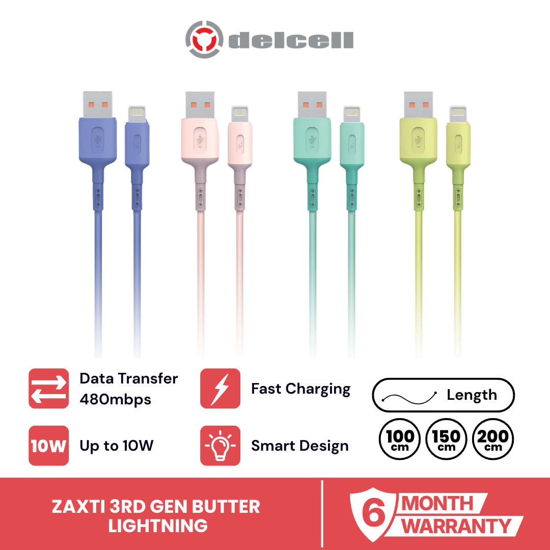 Delcell Kabel Zaxti Butter Series iPhone Lightning Fast Charger Cable Data