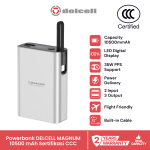 [Sertifikat CCC] Delcell MAGNUM Power bank Mini 10500mAh Fast Charging PPS PD QC 35W LED Display Built in Kabel